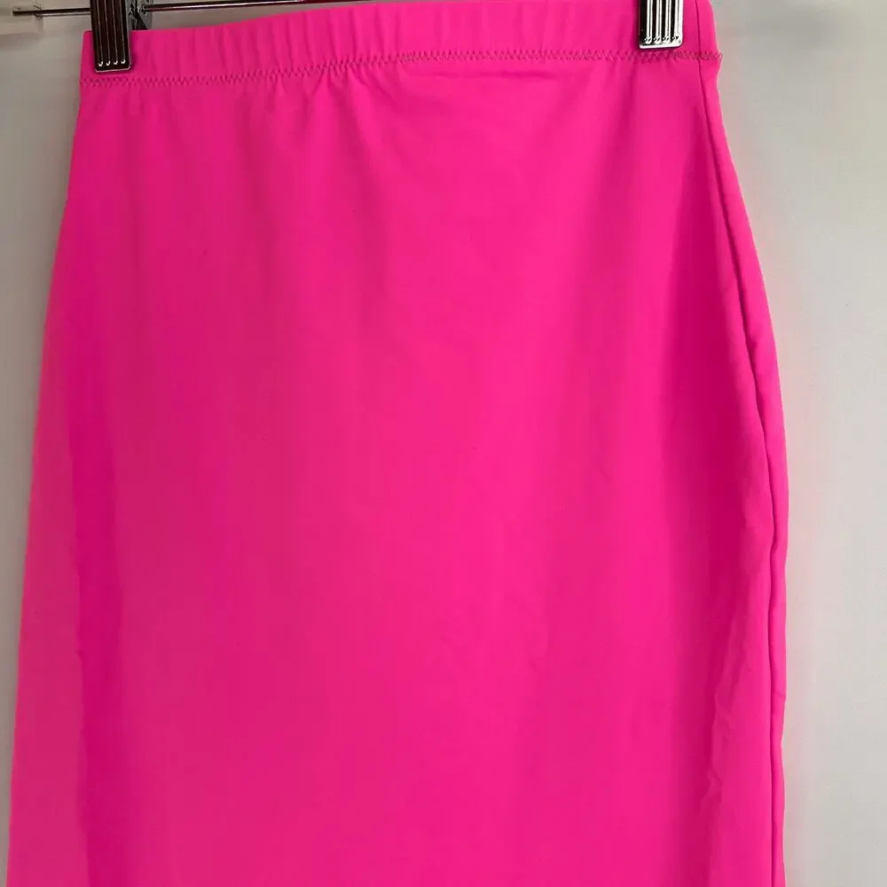 Skims Bright Pink Taffy Recycled Swim Cut Out Long Tube Skirt Size XXS NWT